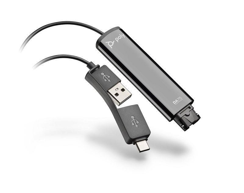 POLY Plantronics DA75 cable USB-A y USB-C