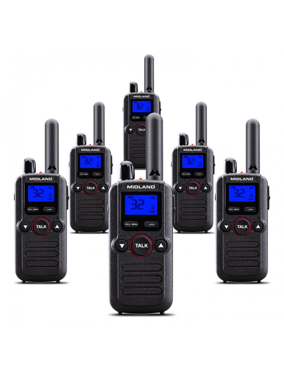 Pack 6 walkie talkie Midland BR180